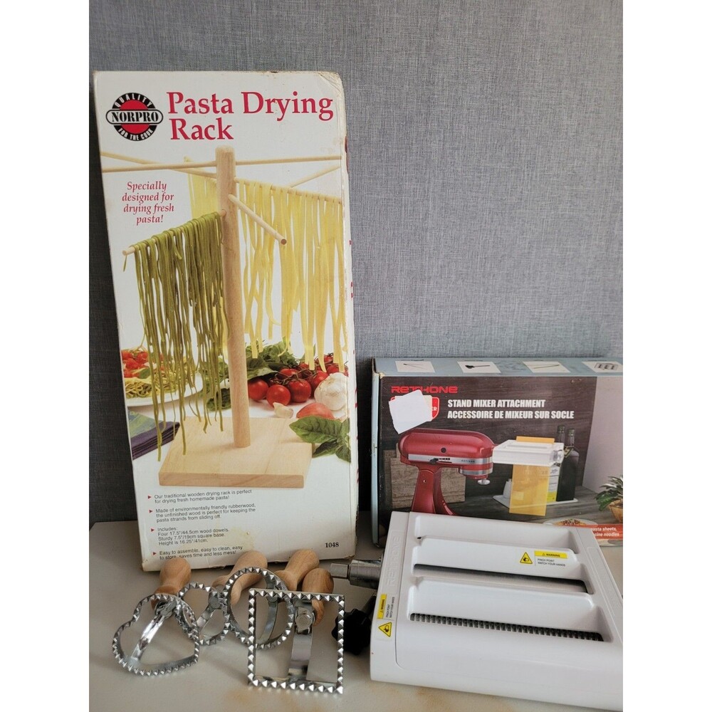 Pasta Making Tools Stand Mixer Attachment Wooden Drying Rack